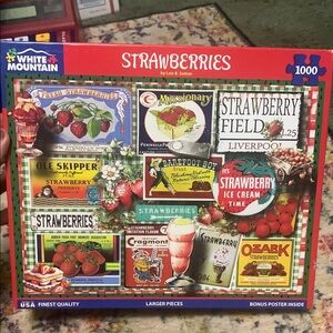 White Mountain Strawberries Jigsaw Puzzle - 1000 Pieces